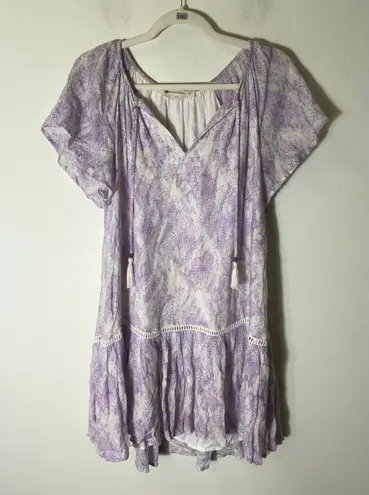 The Impeccable Pig Purple and White Maxi Dress