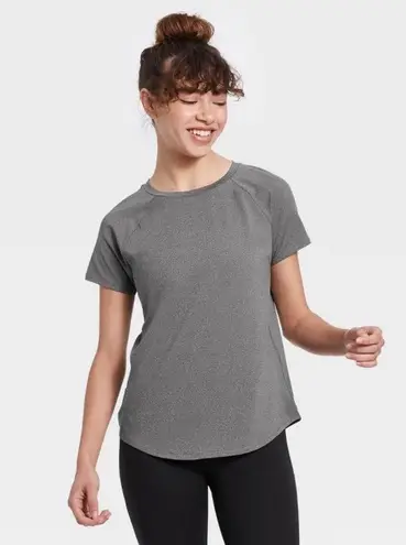 All In Motion  Work Out Top Small Gray Short Sleeve Women Shirt Gym Work Out NWT