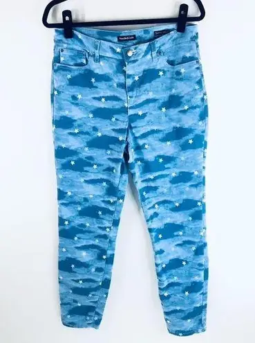 Needle&Cloth Womens Skinny Ankle Jeans Stars Clouds Pattern High Rise Blue 12