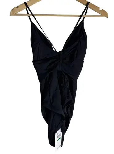 BECCA by Rebecca virtue Becca Rebecca Virtue Black Plunge V-Neck One Piece Swimsuit Size Large