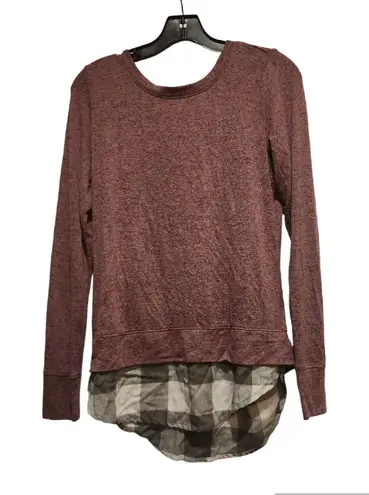 Maurice's  Layered Look Top Lace-Up Back Long Sleeve Casual XS‎ - Image 1