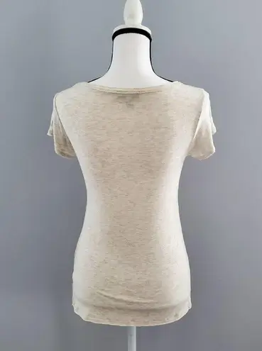 Willi Smith Cream Tee With Zipper Pocket Size S