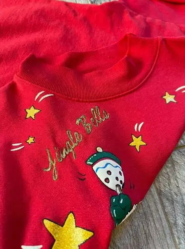 Holiday Time  Pullover Ugly Christmas Sweater Medium Vintage vtg 80s Jingle Bells