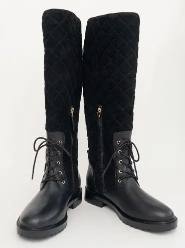 Ralph Lauren Lauren . Hollie II Quilted Lace-Up Riding Boots.