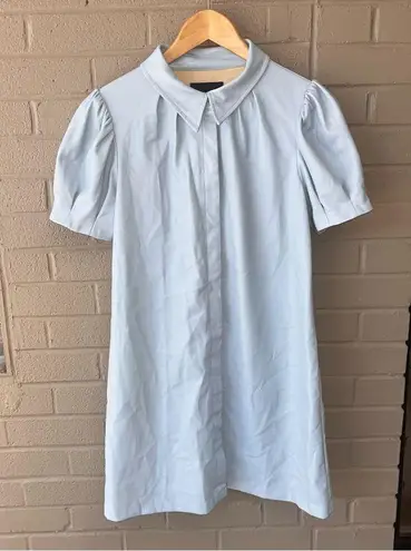 NEW DOLCE CABO Baby Blue Short Sleeve Vegan Leather Dress in Cornflower M $159 Size M