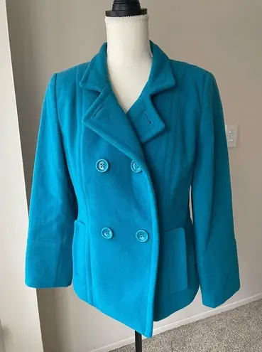 Relativity Blue Wool Vintage Boxy Blazer Double Breasted Size Small