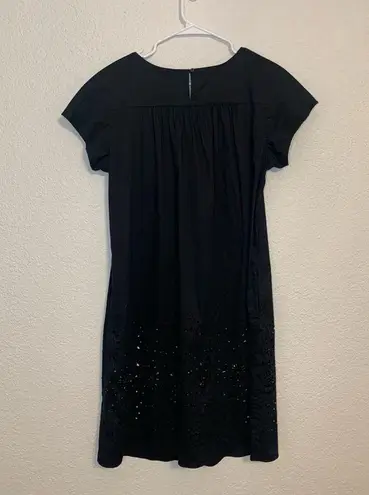 DKNY  Black Sheath Dress with Sequins Laser Cutouts size 10 NWOT