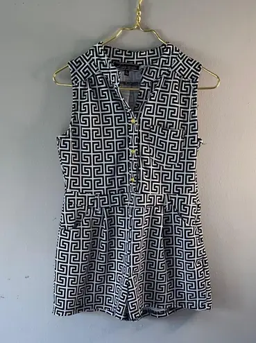 Elegant Black and White Geometric Jumpsuit Size L