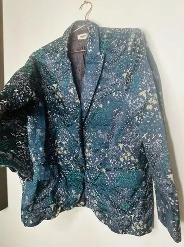 Zadig & Voltaire Viking Jac Glam Navy Jacquard Blazer Size 42