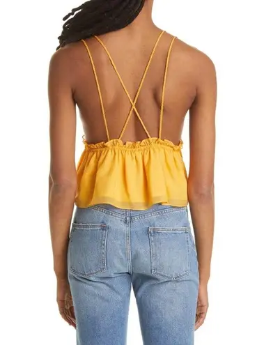 Cami NYC  Marlene Peplum Silk Yellow Orange Camisole Top Size XL