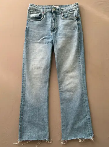 ZARA HIGH RISE STRAIGHT LEG JEANS