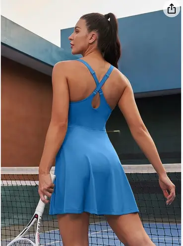 Heathyoga Womens Tennis Dress with Shorts Underneath Workout Dress with Built-in Bra Athletic Dresses Golf Dress Exercise Dress