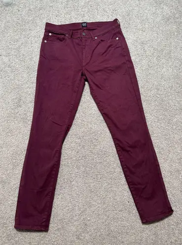 Gap 1969 Gap Denim Burgundy Curvy Skinny Jeans