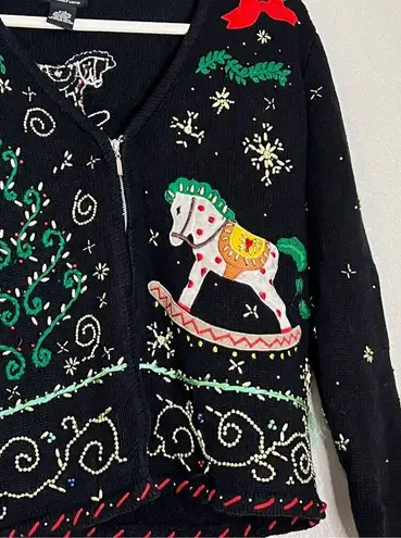 Ugly Christmas Sweater Designers Originals Studio Womens  rocking horse PS P S