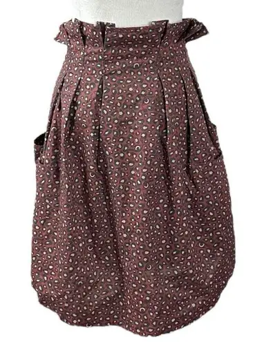 Wood Wood Paper Bag Leopard Eye Skirt Small Burgundy Black Pockets Whimsical