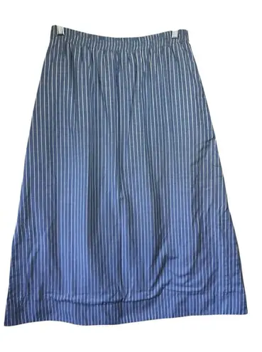 Tuckernuck Athena Blue and White Stripe Skirt Elastic Waist Pockets A line SZ S