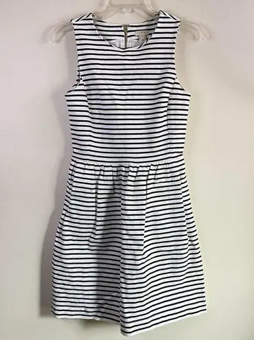 J.Crew  Factory Daybreak Striped Dress Size XXS Black White Style C4098