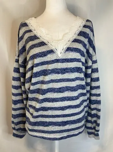 Grannycore Cottagecore Sweater Shirt M Lace V