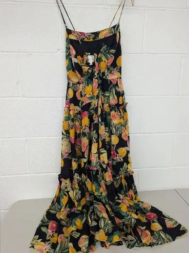 RTR Sz small s Cara Cara New York Harbour Island Dress oranges grapefruit fruit Yellow