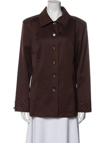 St. John Vintage 1990s Sport Chocolate Brown Quilted Suit Set Blazer Trousers 90s