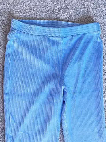 Aerie NWT  Groove Flare Yoga Pants Ribbed Velour Powder Blue Size Small