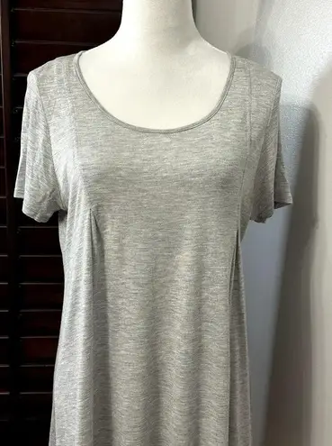 Ink Love And Peace Womens Tunic Top Gray Short Sleeve High Low Key Hole Modal L Size L