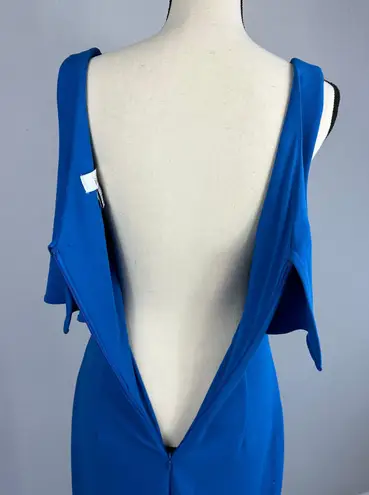 Badgley Mischka Fallon Popover Gown Crepe Cobalt Blue