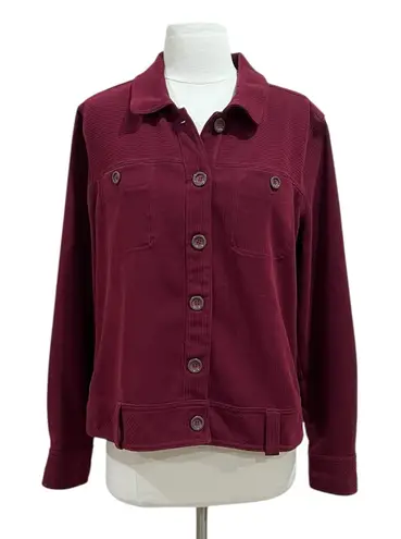 Christopher & Banks Maroon Corduroy Shirt Jacket Shacket Size Large
