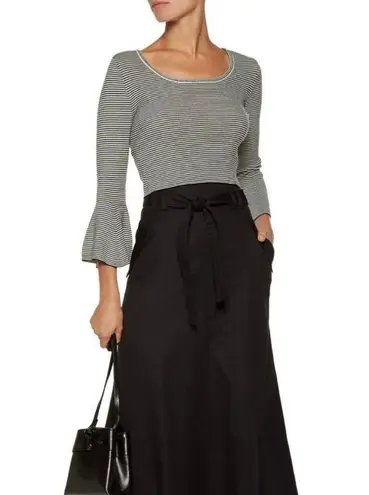 A.L.C. Shiloh Striped Crop Wool Blend Blouse