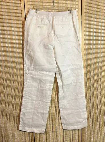 Charter Club Pant Shop Linen Cotton Drawstring Waistband Winter White Pants 8