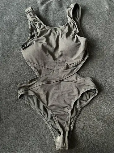 Boutique Cross cut out monokini one piece black