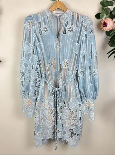 Elliatt NWT  Jetsetter Lace Mini Dress in Sky Blue White Size Small