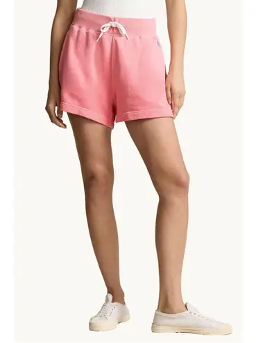 Polo Ralph Lauren Fleece Drawstring Pink Cotton Womens Shorts Size L