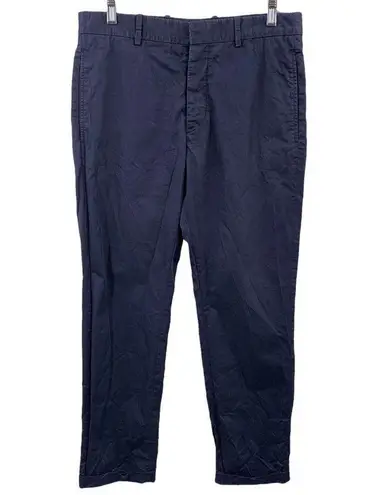MARNI Navy Blue Cotton Poplin Ankle Pants Size 46 Size M