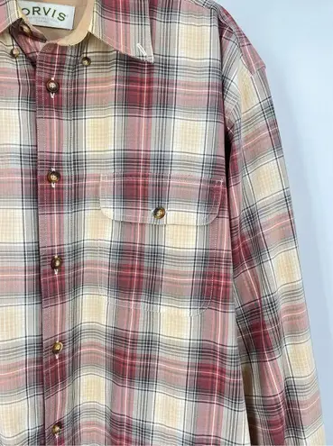 Orvis  Womens Plaid Flannel Long Sleeve Button-Down Shirt outdoor Size Medium