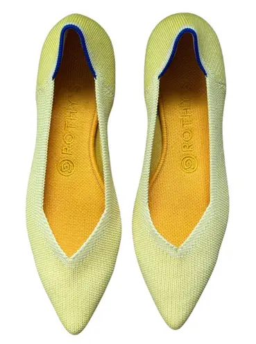 Rothy's The Point Yellow Shoes Flats Women's 9, PREOWED Used.🍋