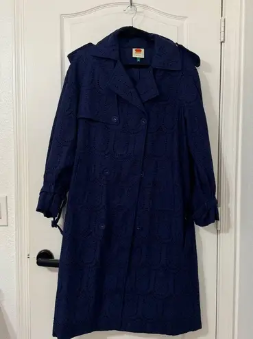 Farm Rio Eyelet Double Breasted Trench Coat XS