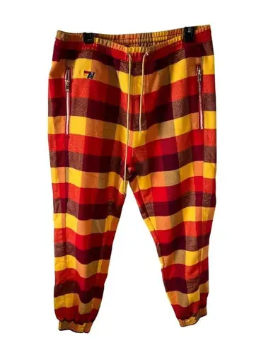 Aviator Nation Unisex XL Plaid Lounge Pants Flannel Relaxed Fit in Red