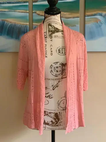 Ny Collection Lace Open Cardigan