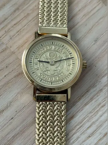 Hamilton U.S. Congress Super Rare Vintage Ladies Watch Congress Motif Dial Gold
