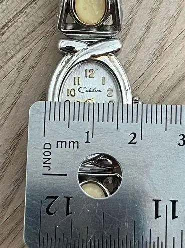 Catalina Ladies Watch Vintage Teardrop Stainless Stretch Bracelet Silver Dial