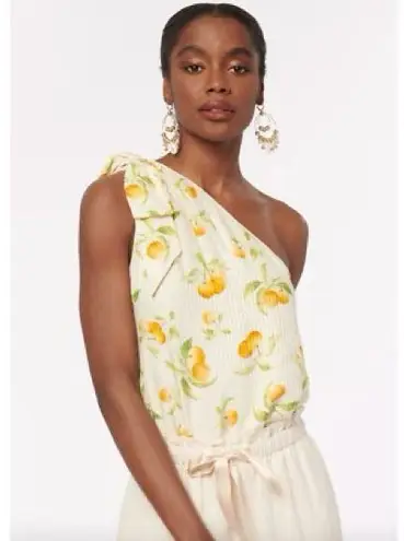 Cami NYC NWT Ronny One-shoulder Print Silk Blend Bodysuit in Orange Orchard