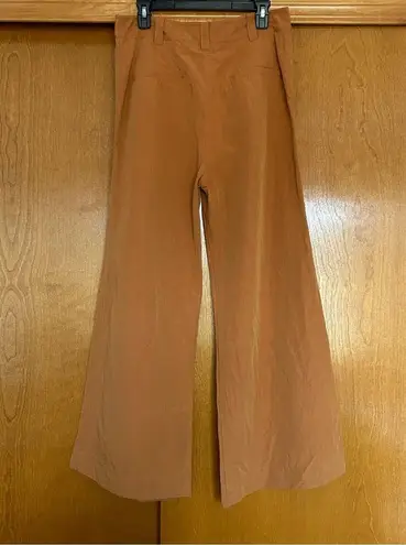 Ulla Johnson Wide Leg High Rise Cotton Linen Blend Pleated Trousers Size 10