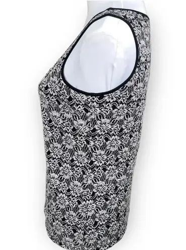 Sundance Ivory and Black Floral Print Sleeveless Top Size S