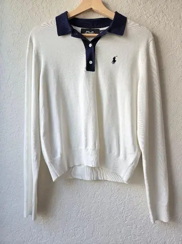 Ralph Lauren  Performance Cotton-Blend Long-Sleeve Polo Sweater size medium