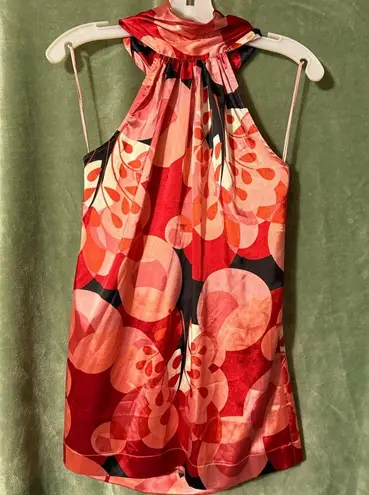 Johnny Martin Pink Red Halter Sleeveless Top M Size M