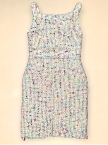 Edge Theia Colorful Tweed Frayed Sheath Dress