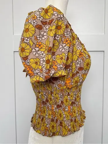 Milk and Honey Smocked Floral Shirt