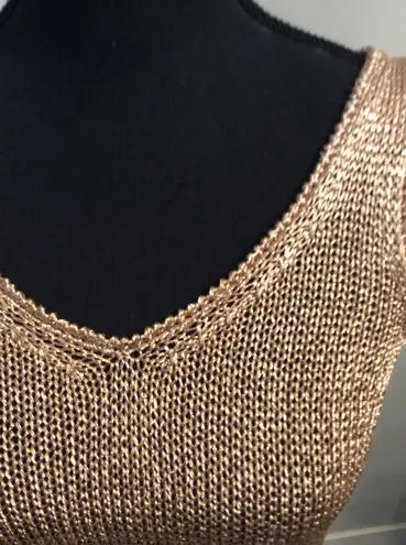 Rose Gold Metallic Tank Topshop Size 6