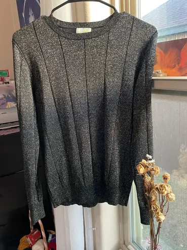 Metallic long sleeve pullover sweatshirt Gray Size M